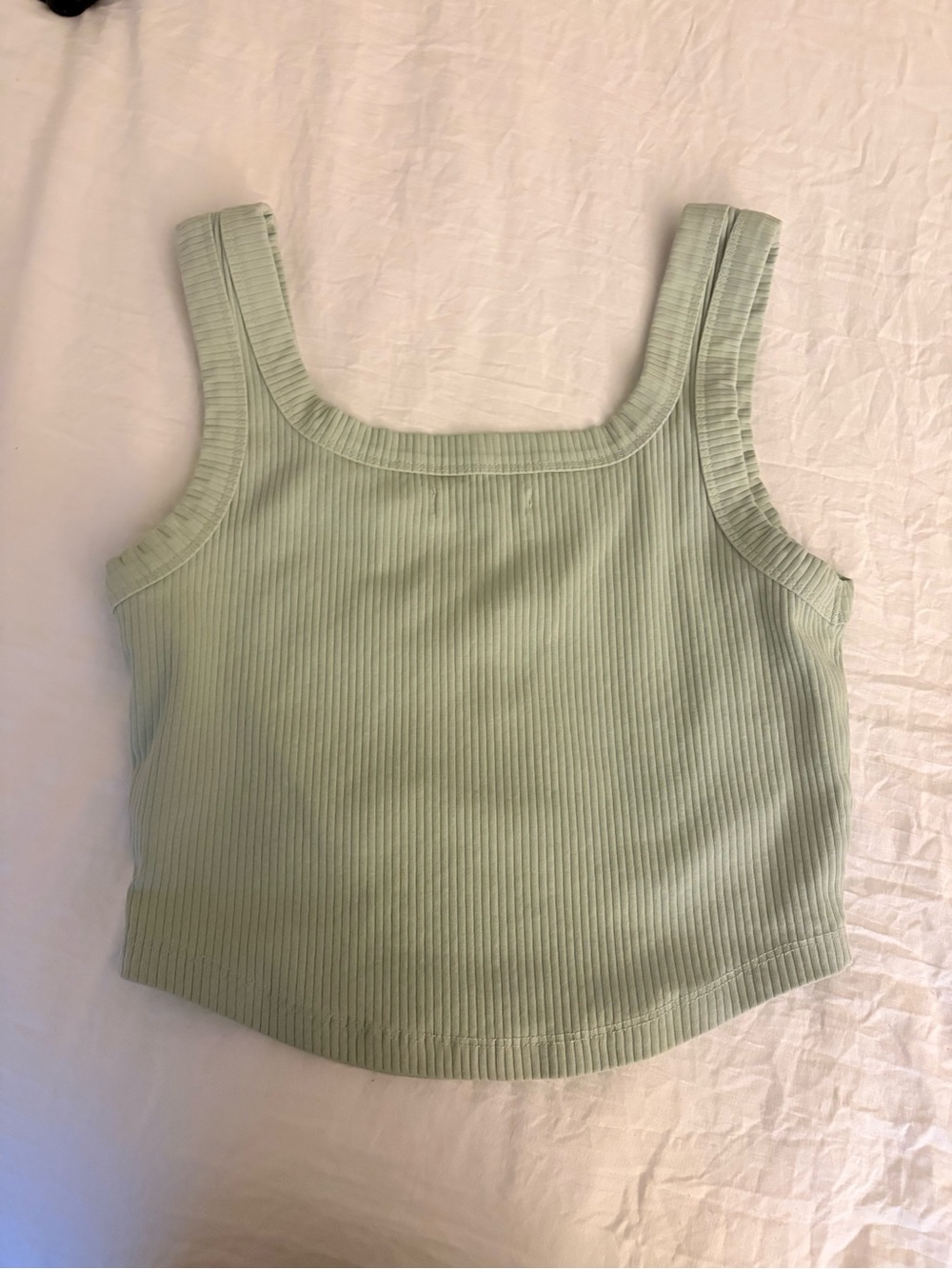 Madewell Women’s Sage Green The Tailored Crop Tank - Picture 3 of 9
